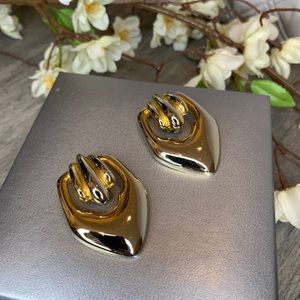 GIVENCHY 80’s Era Door Knocker Gold Earrings